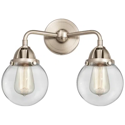 Innovations Lighting Nouveau 2 Beacon 6" 2 Light 14" Bath Light - Brushed Satin Nickel