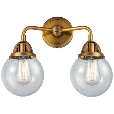 Innovations Lighting Nouveau 2 Beacon 6" 2 Light 14" Led Bath Light - Brushed Brass -