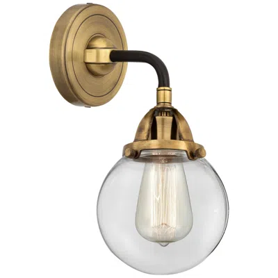 Innovations Lighting Nouveau 2 Beacon 6" Incandescent Sconce - Black Brass Finish - Clear S