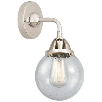 Innovations Lighting Nouveau 2 Beacon 6" Incandescent Sconce - Nickel Finish - Seedy Shade