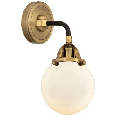 Innovations Lighting Nouveau 2 Beacon 6" Led Sconce - Black Brass Finish - Matte White Shad
