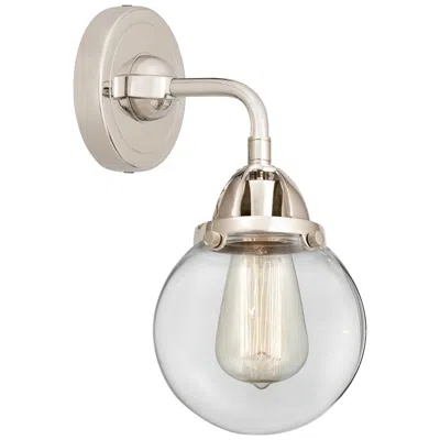 Innovations Lighting Nouveau 2 Beacon 6" Led Sconce - Nickel Finish - Clear Shade