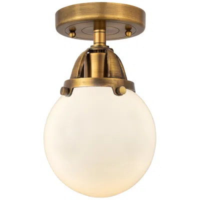 Innovations Lighting Nouveau 2 Beacon 6" Led Semi-flush Mount - Brushed Brass - Matte White