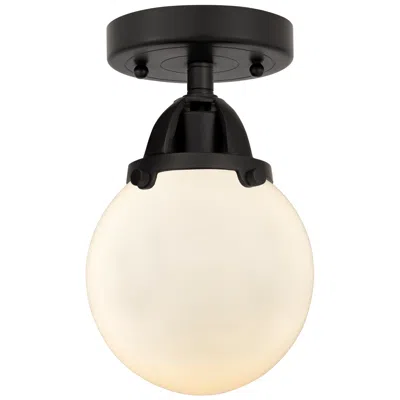 Innovations Lighting Nouveau 2 Beacon 6" Led Semi-flush Mount - Matte Black - Matte White