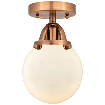 Innovations Lighting Nouveau 2 Beacon 6" Semi-flush Mount - Antique Copper - Matte White