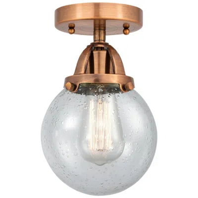 Innovations Lighting Nouveau 2 Beacon 6" Semi-flush Mount - Antique Copper - Seedy Shade