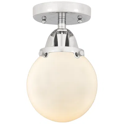 Innovations Lighting Nouveau 2 Beacon 6" Semi-flush Mount - Polished Chrome - Matte White