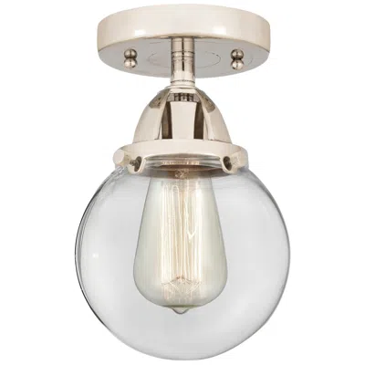 Innovations Lighting Nouveau 2 Beacon 6" Semi-flush Mount - Polished Nickel - Clear Shade