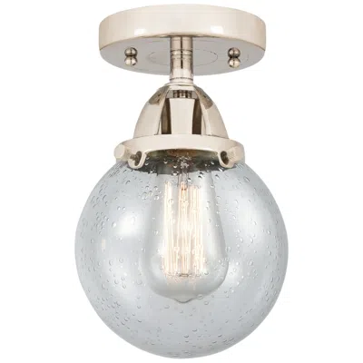 Innovations Lighting Nouveau 2 Beacon 6" Semi-flush Mount - Polished Nickel - Seedy Shade
