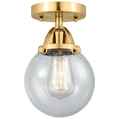 Innovations Lighting Nouveau 2 Beacon 6" Semi-flush Mount - Satin Gold - Seedy Shade