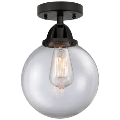 Innovations Lighting Nouveau 2 Beacon 8" Led Semi-flush Mount - Matte Black - Clear Shade