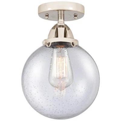 Innovations Lighting Nouveau 2 Beacon 8" Led Semi-flush Mount - Polished Nickel - Seedy Sha