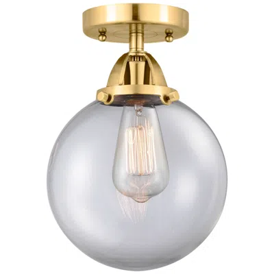 Innovations Lighting Nouveau 2 Beacon 8" Led Semi-flush Mount - Satin Gold - Clear Shade