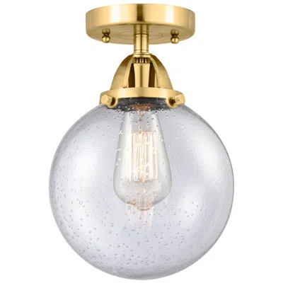 Innovations Lighting Nouveau 2 Beacon 8" Led Semi-flush Mount - Satin Gold - Seedy Shade