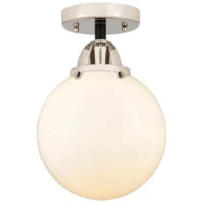 Innovations Lighting Nouveau 2 Beacon 8" Semi-flush Mount - Black Polished Nickel - Matte W
