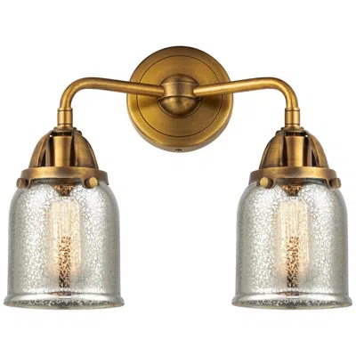 Innovations Lighting Nouveau 2 Bell 5" 2 Light 13" Bath Light - Brushed Brass - Silver