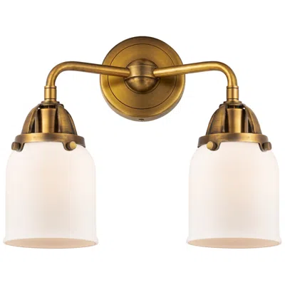 Innovations Lighting Nouveau 2 Bell 5" 2 Light 13" Bath Light - Brushed Brass - White