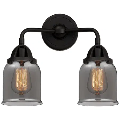 Innovations Lighting Nouveau 2 Bell 5" 2 Light 13" Bath Light - Matte Black - Plated S