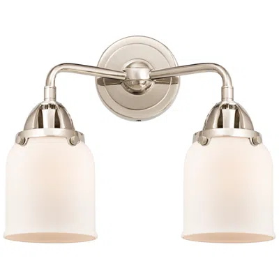 Innovations Lighting Nouveau 2 Bell 5" 2 Light 13" Bath Light - Polished Nickel - Whit
