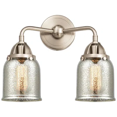 Innovations Lighting Nouveau 2 Bell 5" 2 Light 13" Bath Light - Satin Nickel - Silver