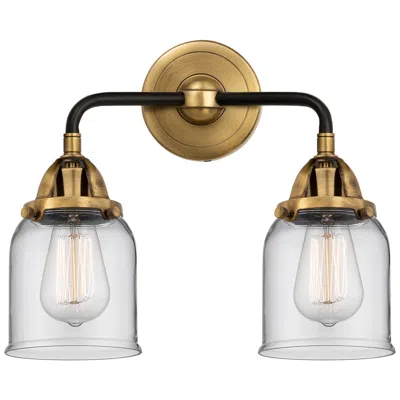Innovations Lighting Nouveau 2 Bell 5" 2 Light 13" Led Bath Light - Black Brass - Clea