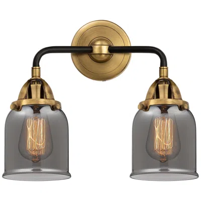 Innovations Lighting Nouveau 2 Bell 5" 2 Light 13" Led Bath Light - Black Brass - Smok