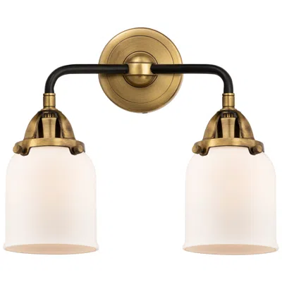 Innovations Lighting Nouveau 2 Bell 5" 2 Light 13" Led Bath Light - Black Brass - Whit