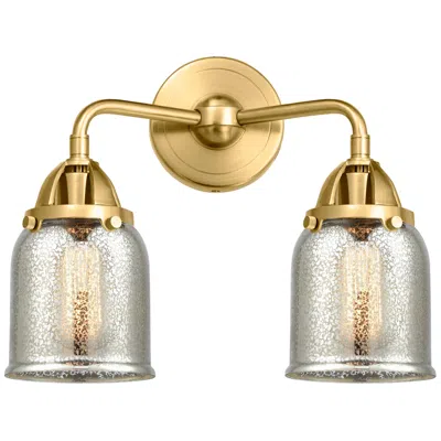 Innovations Lighting Nouveau 2 Bell 5" 2 Light 13" Led Bath Light - Satin Gold - Silve