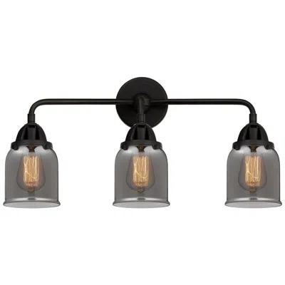 Innovations Lighting Nouveau 2 Bell 5" 3 Light 23" Bath Light - Matte Black - Plated S