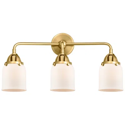 Innovations Lighting Nouveau 2 Bell 5" 3 Light 23" Bath Light - Satin Gold - Matte Whi