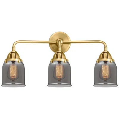 Innovations Lighting Nouveau 2 Bell 5" 3 Light 23" Bath Light - Satin Gold - Plated Sm