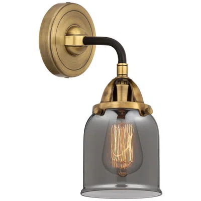 Innovations Lighting Nouveau 2 Bell 5" Incandescent Sconce - Black Brass Finish - Smoke Sha