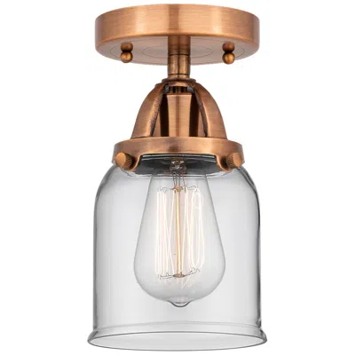 Innovations Lighting Nouveau 2 Bell 5" Led Semi-flush Mount - Antique Copper - Clear Shade