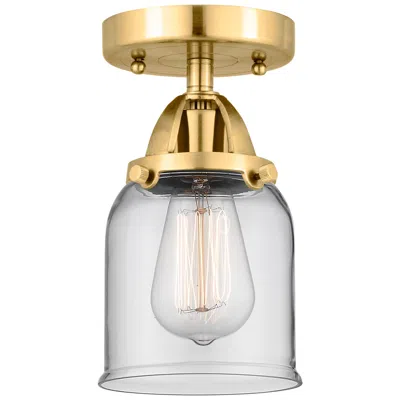 Innovations Lighting Nouveau 2 Bell 5" Led Semi-flush Mount - Satin Gold - Clear Shade