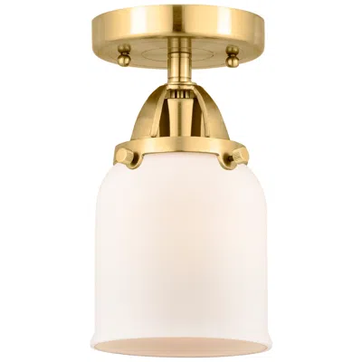 Innovations Lighting Nouveau 2 Bell 5" Led Semi-flush Mount - Satin Gold - Matte White Shad