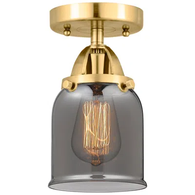 Innovations Lighting Nouveau 2 Bell 5" Led Semi-flush Mount - Satin Gold - Plated Smoke Sha
