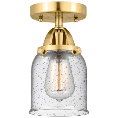 Innovations Lighting Nouveau 2 Bell 5" Led Semi-flush Mount - Satin Gold - Seedy Shade