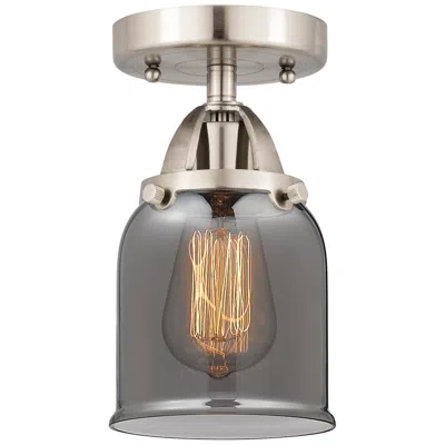 Innovations Lighting Nouveau 2 Bell 5" Led Semi-flush Mount - Satin Nickel - Plated Smoke