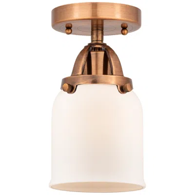 Innovations Lighting Nouveau 2 Bell 5" Semi-flush Mount - Antique Copper - Matte White Shad