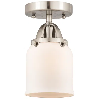Innovations Lighting Nouveau 2 Bell 5" Semi-flush Mount - Brushed Satin Nickel - Matte Whit