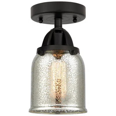 Innovations Lighting Nouveau 2 Bell 5" Semi-flush Mount - Matte Black - Silver Plated Mercu