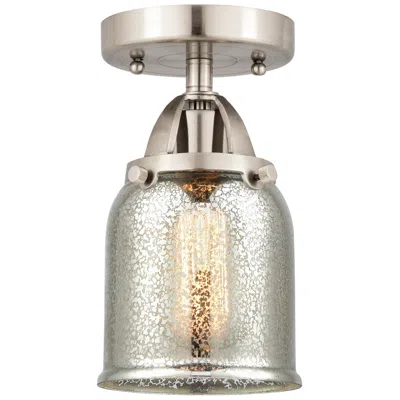 Innovations Lighting Nouveau 2 Bell 5" Semi-flush Mount - Satin Nickel - Silver Plated Merc