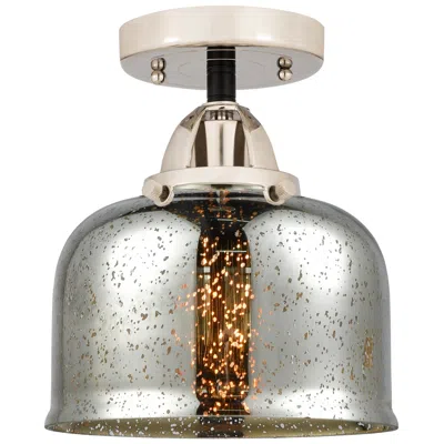Innovations Lighting Nouveau 2 Bell 8" Led Semi-flush - Black Polished Nickel - Silver Merc