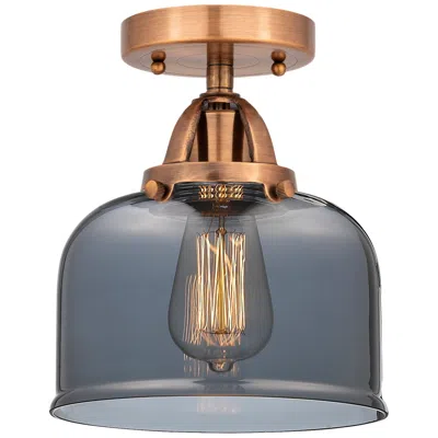 Innovations Lighting Nouveau 2 Bell 8" Led Semi-flush Mount - Antique Copper - Plated Smoke