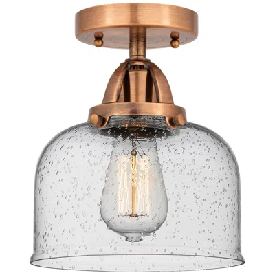 Innovations Lighting Nouveau 2 Bell 8" Led Semi-flush Mount - Antique Copper - Seedy Shade