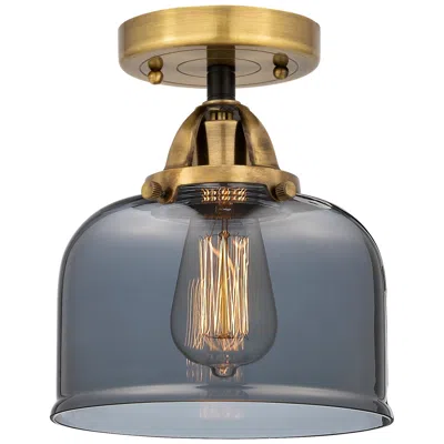 Innovations Lighting Nouveau 2 Bell 8" Led Semi-flush Mount - Black Antique Brass - Plated
