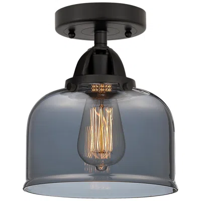 Innovations Lighting Nouveau 2 Bell 8" Led Semi-flush Mount - Matte Black - Plated Smoke Sh