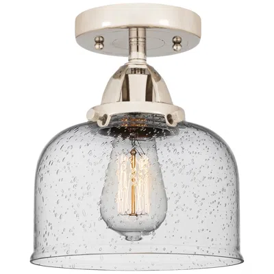 Innovations Lighting Nouveau 2 Bell 8" Led Semi-flush Mount - Polished Nickel - Seedy Shade