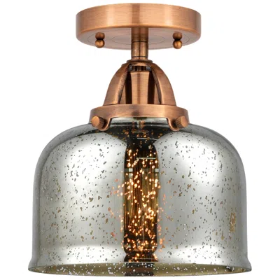 Innovations Lighting Nouveau 2 Bell 8" Semi-flush Mount - Antique Copper - Silver Plated Me