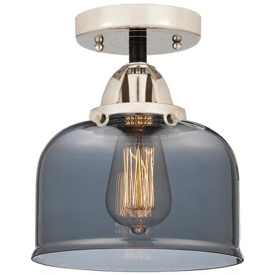 Innovations Lighting Nouveau 2 Bell 8" Semi-flush Mount - Black Polished Nickel - Plated Sm